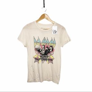 Chaser Def Lepard Distressed Graphic Band Tee